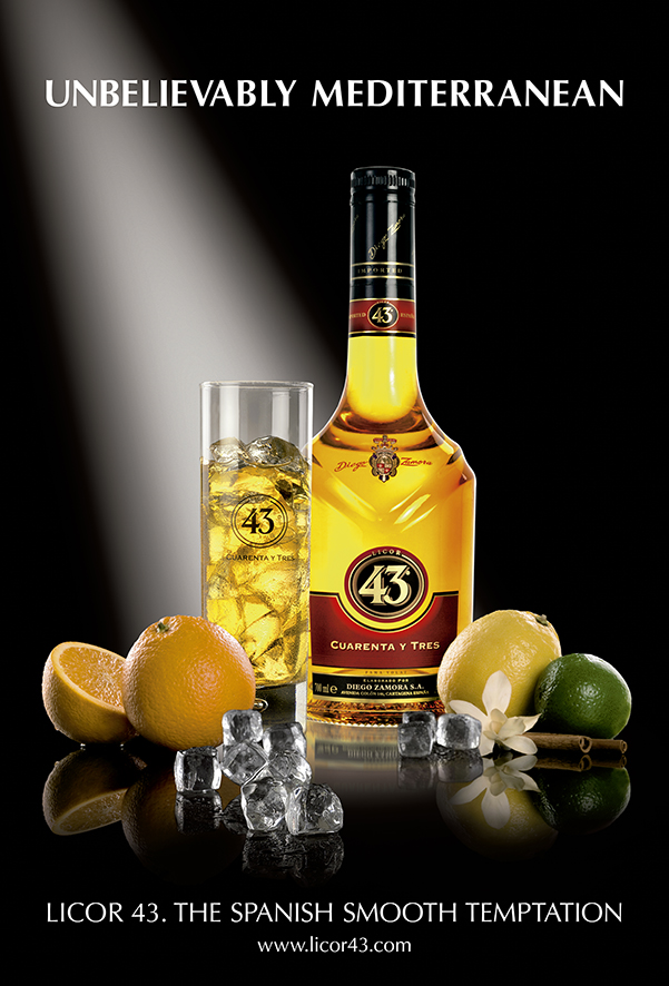 Licor Werbung mit Zitrone und Limite