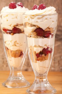 coconut, raspberry and lemon trifle