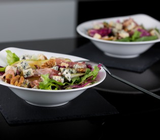 Blattsalat mit gebratenen Birnen,