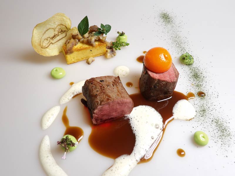Rehkitzrücken mit Nussflan Rezept